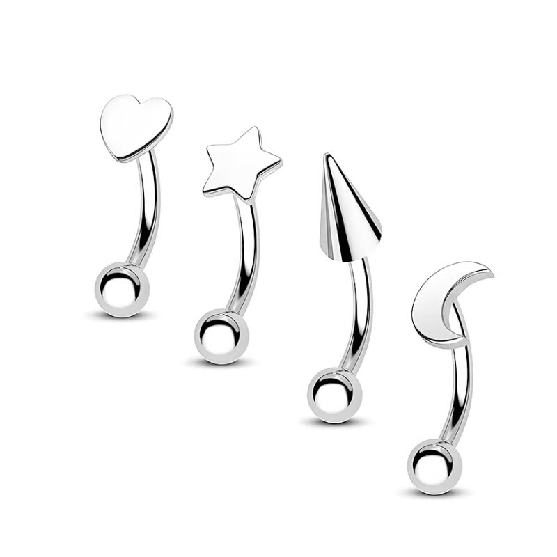Wholesale titanium Piercing G23 titanium internal threaded  rook piercing eyebrow rings   personalized  rotating ear bone studs, round bead screws