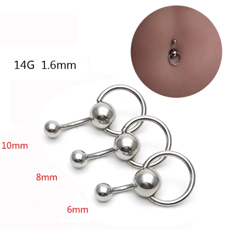 Wholesale 316L 6mm/8mm/10mm 316L  Belly Button Rings Íntimo Príncipe Alberto Slave PA Sexy Belly Piercing Jewelry