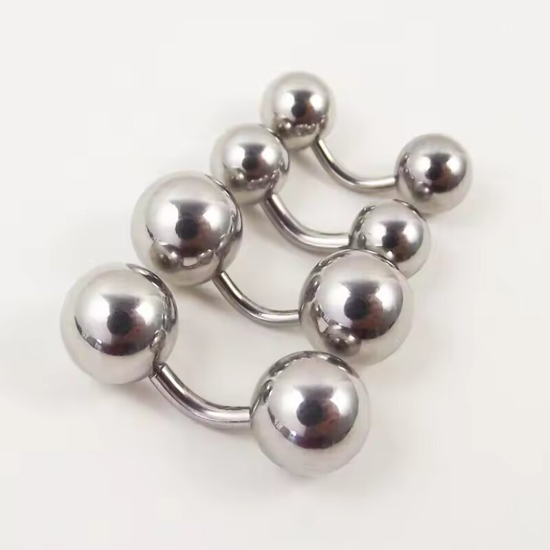 Wholesale 316L Piercing 1 Piece Big Ball 316L Externally Threaded Bent Curved Barbell VCH PA Ring  Cartilage Tragus  Piercing jewelry