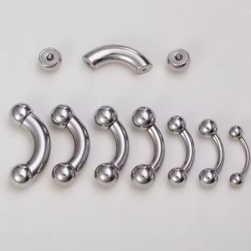 Wholesale 316L Piercing Internally Threaded surgical steel Heavy Gauge Curved  Barbell Ear Tongue Piercing Prince Albert  Ring Body Piercing Jewelry