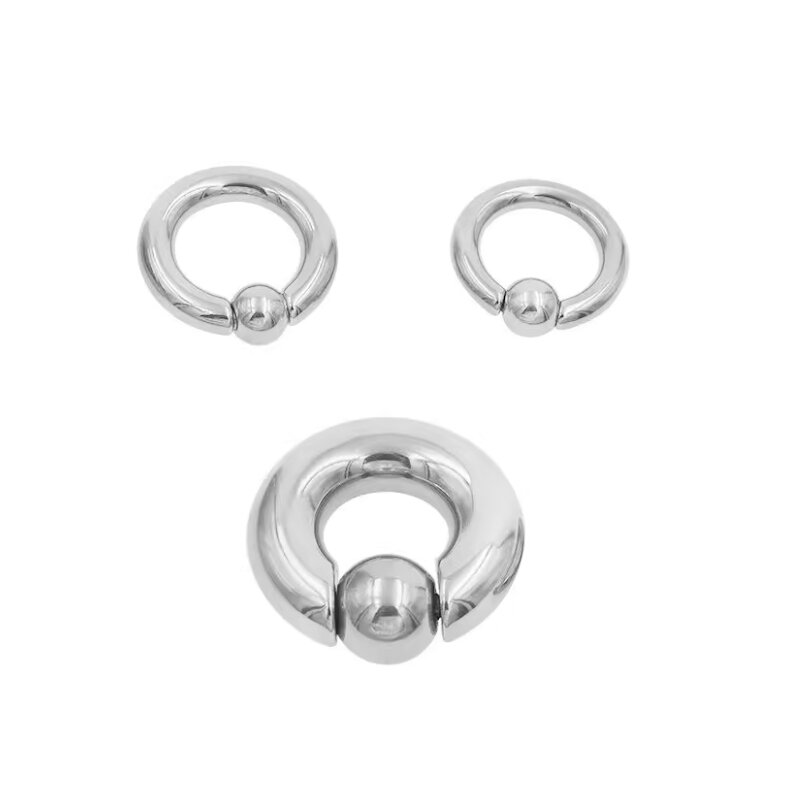 Wholesale 316L 1 Pc surgical steel Big guage Captive Bead Nose Ring  Horseshoe Hoop Earrings Prince Albert Piercing Jewelry