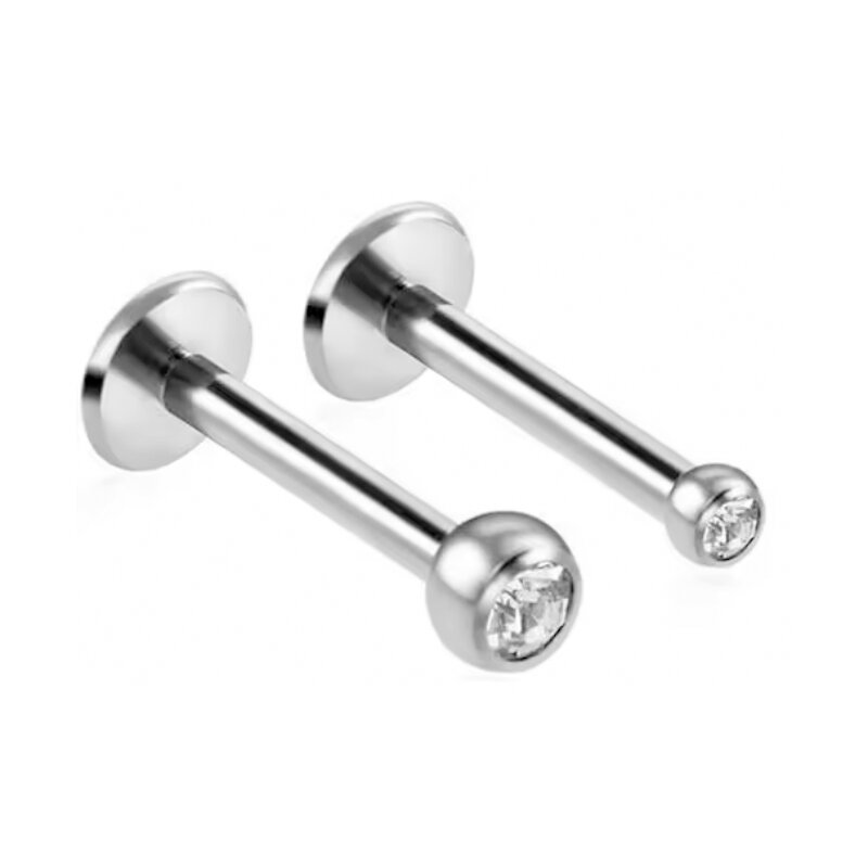 Wholesale 316L 16G Stainless Steel Ear Studs Lip Rings Labret Piercing  Crystal Ball Helix Tragus Conch Cartilage Earrings