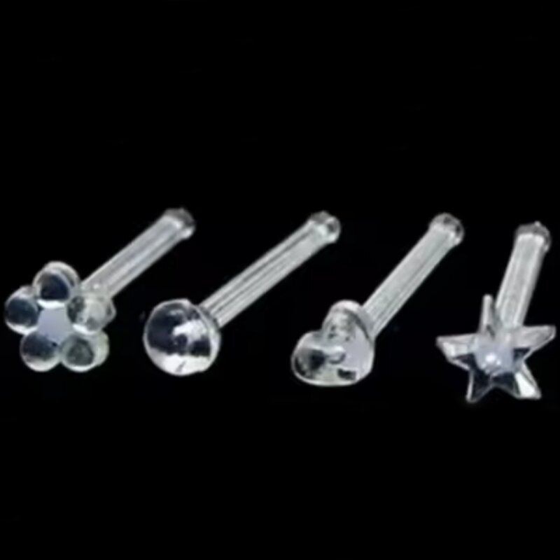 Wholesale Piercing Bioplastic soft clear nose bone, ear hole maintenance glue sticks, anti blocking ear sticks