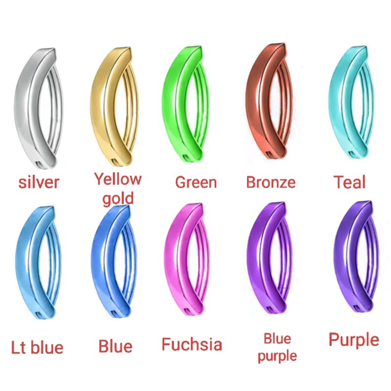 Wholesale F136 Titanium  Anodized plain Curved Barbell clip Implant Grade Navel clickers Belly Button Ring Piercing Body Jewelry