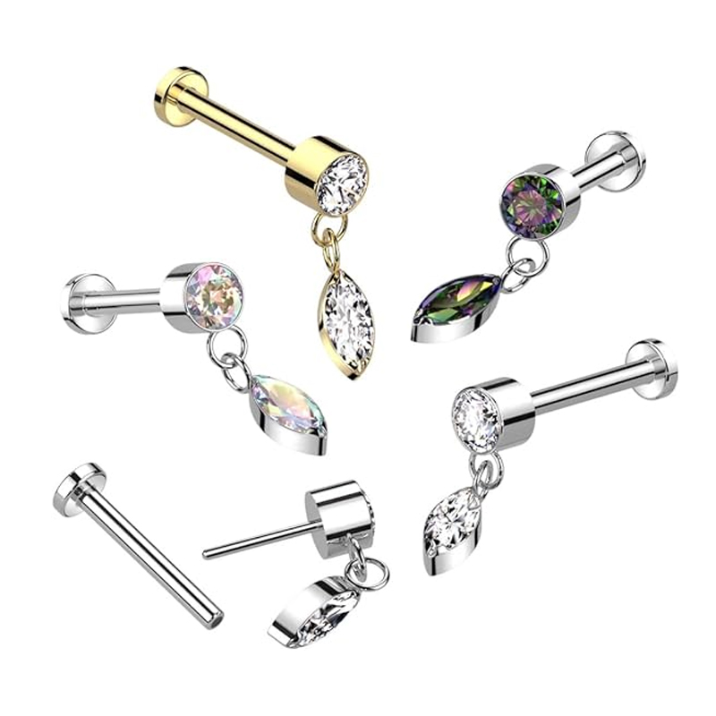 Wholesale G23 Titanium Metal Nasal Septum Ring Hinge Earrings Ear Screen Opening Ring Circular Perforated Jewelry