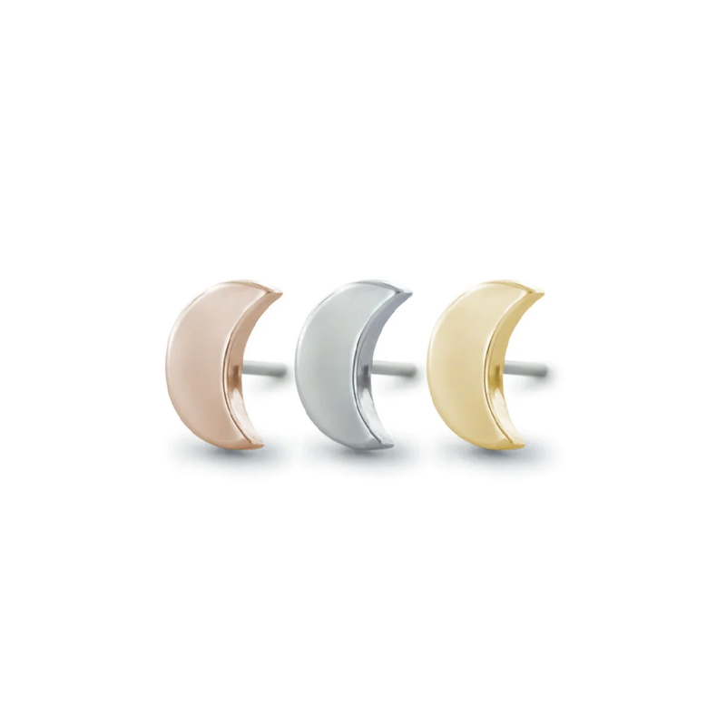 Wholesale ASTM F136 Titanium Unthreaded Crescent Ear Studs Push in End