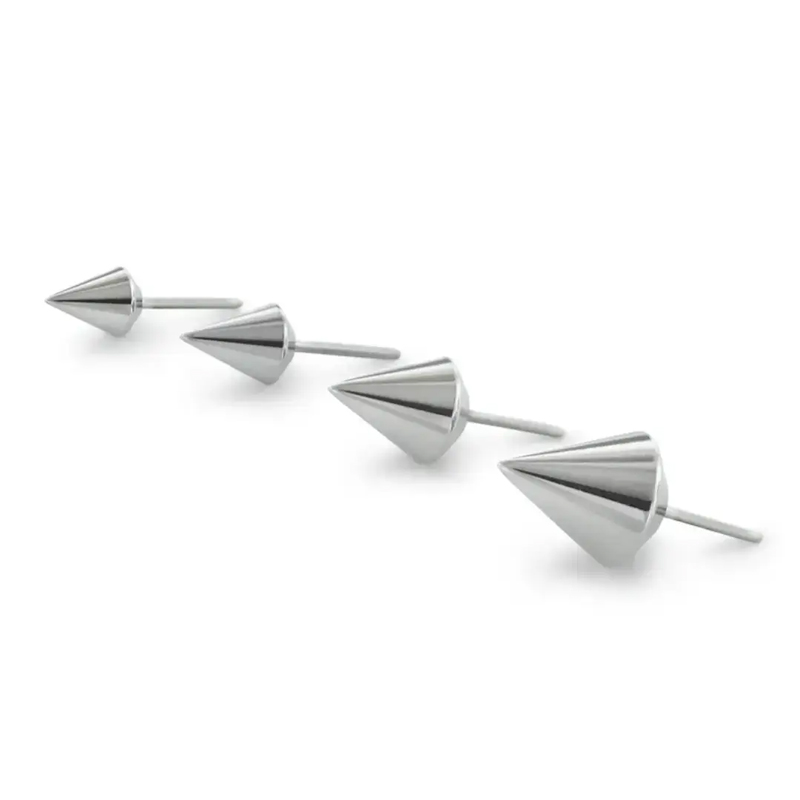 Wholesale G23 Titanium Pointed Cone Earrings Nose Nails Perforated Accessories Non Threaded Push in Ear Bone Puncture at the End