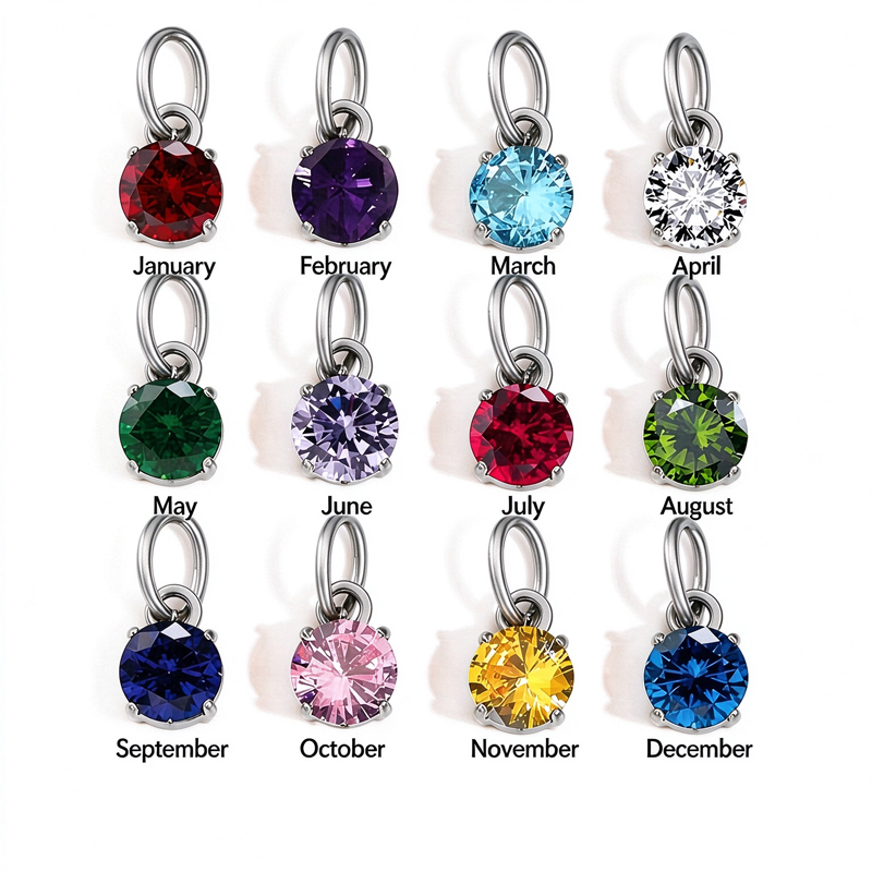 Wholesale G23 Titanium Round Multi-color Zircon Dangle Part December Stone Earring Accessories