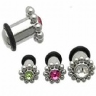 Wholesale flower crystal ear plugs body piercing