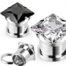 Wholesale square zircon ear plugs body piercing