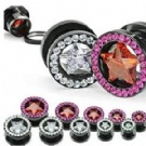 Wholesale star jeweled ear plug&tunnel piercing