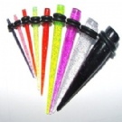 Wholesale fashion glitter uv acrylic ear taper