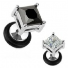 Wholesale square zircon ear piercing studs