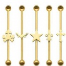 Wholesale gold stainless steel industrial barbell