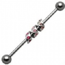 Wholesale crystal industrial ear barbell