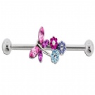 Wholesale flower industrial barbell ring
