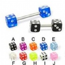 Wholesale acrylic dice tongue ring