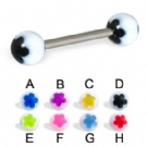 Wholesale flower uv acrylic tongue ring piercing