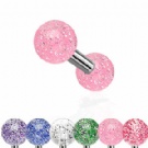 Wholesale glitter uv acrylic tongue ring jewelry