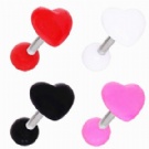 Wholesale heart uv acrylic tongue ring jewelry