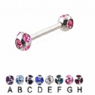 Wholesale crystal steel tongue ring