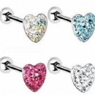 Wholesale heart crystal tongue piercing