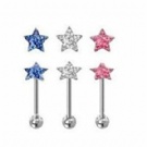 Wholesale star crystal tongue piercing