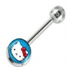 Wholesale steel logo tongue piercing
