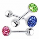 Wholesale steel crystal tongue piercing