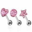 wholesale beautiful crystal tongue rings