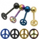 wholesale peace logo tongue rings