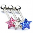 wholesale star crystal tongue rings