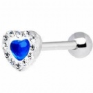wholesale crystal heart barbell tongue ring