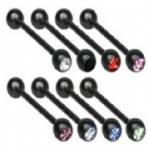 wholesale crystal black barbell tongue ring