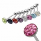 wholesale new crystal barbell tongue ring