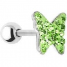 wholesale crystal butterfly barbell tongue ring