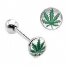 wholesale enamel leaf barbell tongue ring