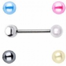wholesale new pearl barbell tongue ring