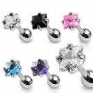 wholesale square zircon tongue ring piercing