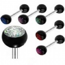 wholesale glitter tongue ring piercing