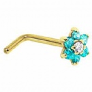 wholesale gold plated flower crystal nose rings