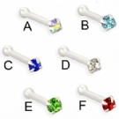 wholesale white plated crystal nose studs