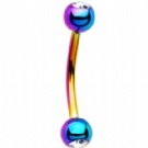 wholesale rainbow crystal steel eyebrow ring