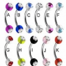 wholesale fashion crystal eyebrow piercing rings