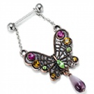 wholesale butterfly nipple ring