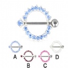 wholesale crystal nipple ring