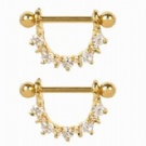 wholesale gold plated crystal nipple rings piercing