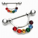 wholesale unique crystal nipple ring jewelry