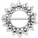 wholesale steel flower nipple ring shield