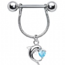 wholesale dolphin crystal nipple ring shield